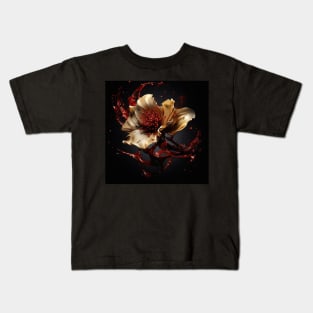 Luxury Glamorous Flower Fluid Abstract Kids T-Shirt